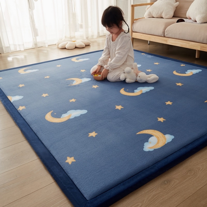 91家纺网 家纺一手货源 找家纺 锦丝钰床垫 2023新款卡通多功能榻榻米床垫地垫 星空月