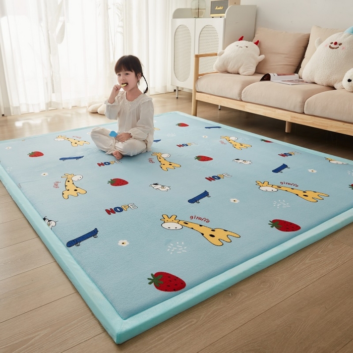 91家纺网 家纺一手货源 找家纺 锦丝钰床垫 2023新款卡通多功能榻榻米床垫地垫 开心鹿