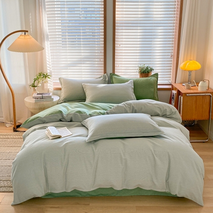 91家纺网 家纺一手货源 找家纺 （总）卧趣家纺 2023新款全棉磨毛简约印花四件套