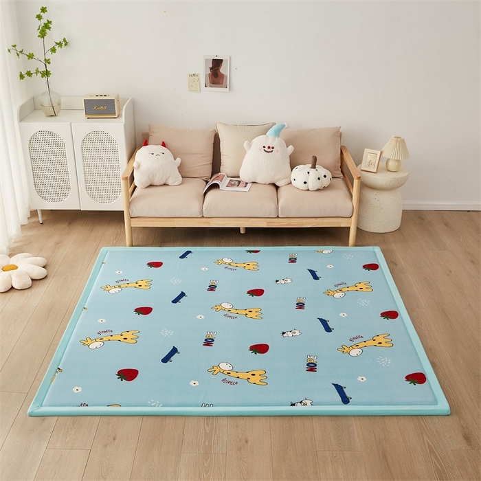 91家纺网 家纺一手货源 找家纺 锦丝钰床垫 2023新款卡通多功能榻榻米床垫地垫 开心鹿