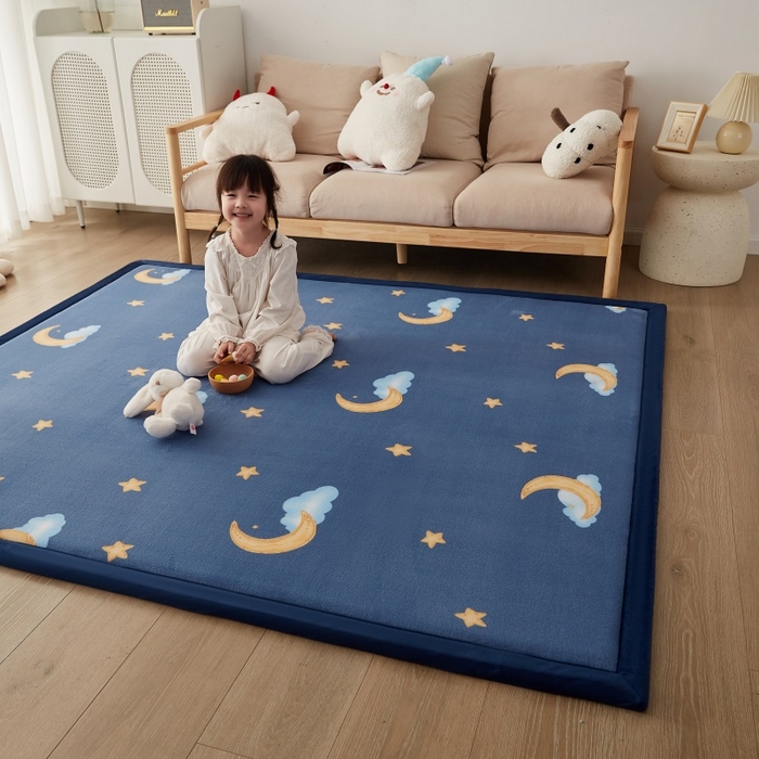 91家纺网 家纺一手货源 找家纺 锦丝钰床垫 2023新款卡通多功能榻榻米床垫地垫 星空月