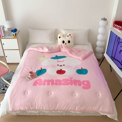 91家纺网 家纺一手货源 找家纺 （总）美乐迪家纺 2023新款A类云朵针织棉豆豆被