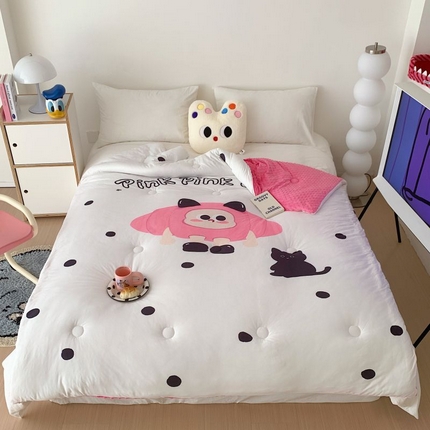 91家纺网 家纺一手货源 找家纺 （总）美乐迪家纺 2023新款A类云朵针织棉豆豆被