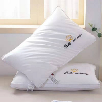 （总）宇诺2023新款立体40.60纯棉棉贡缎羽丝绒枕直播枕头枕芯