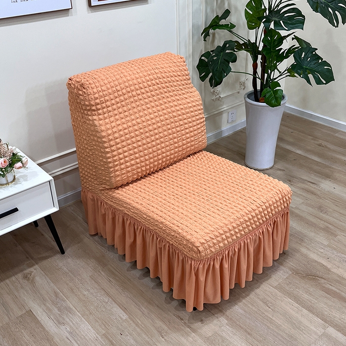 91家纺网 家纺一手货源 找家纺 丝绮鹿 2023新款爆米花裙边小单卡座 蜜橙