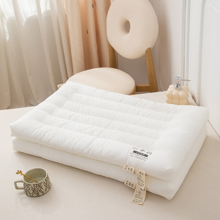 91家纺网 家纺一手货源 找家纺 织布人 2023新款枕芯A类60支全棉抗菌至简本色舒睡枕护颈羽丝绒荞麦枕头 48*74cm至简本色-定型低枕