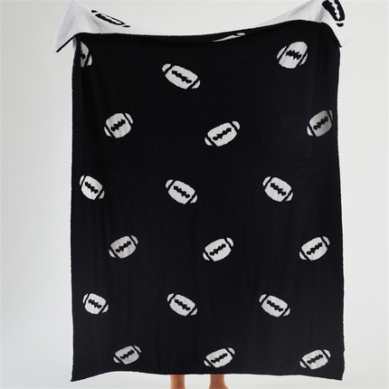 91家纺网 家纺一手货源 找家纺 （总）暖绵绵家纺 2025新款半边绒毛毯-橄榄球