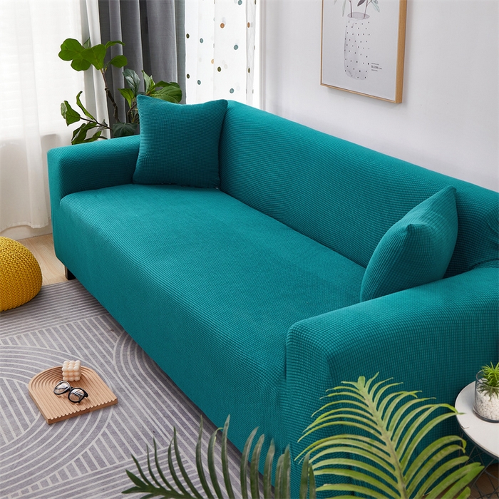 91家纺网 家纺一手货源 找家纺 丝绮鹿 2023新款玉米粒全包沙发套 翡绿