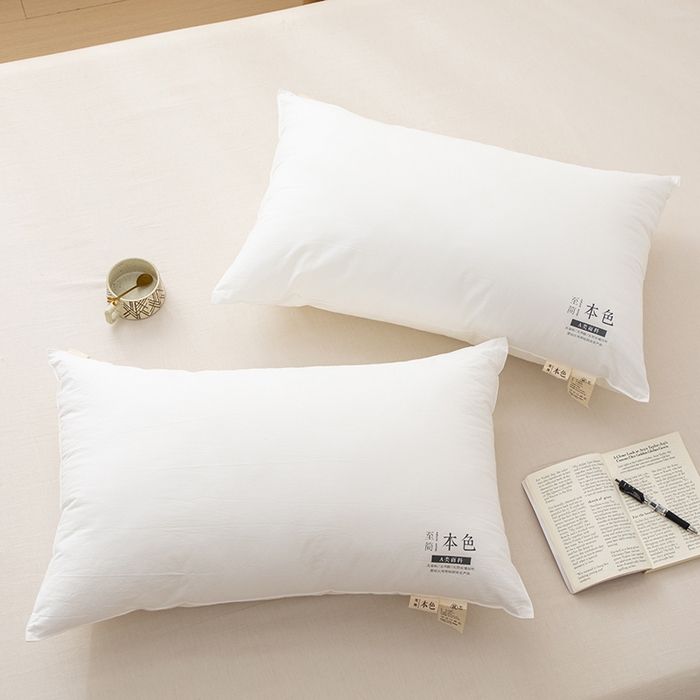 91家纺网 家纺一手货源 找家纺 织布人 2023新款枕芯A类60支全棉抗菌至简本色舒睡枕护颈羽丝绒荞麦枕头 40*60cm至简本色-儿童学生枕