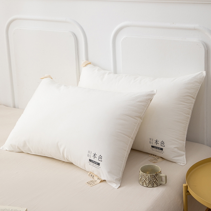 91家纺网 家纺一手货源 找家纺 织布人 2023新款枕芯A类60支全棉抗菌至简本色舒睡枕护颈羽丝绒荞麦枕头 40*60cm至简本色-儿童学生枕