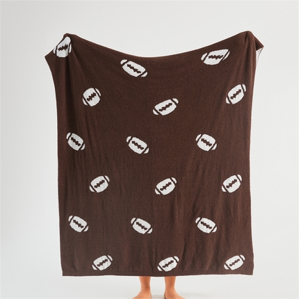 91家纺网 家纺一手货源 找家纺 （总）暖绵绵家纺 2025新款半边绒毛毯-橄榄球