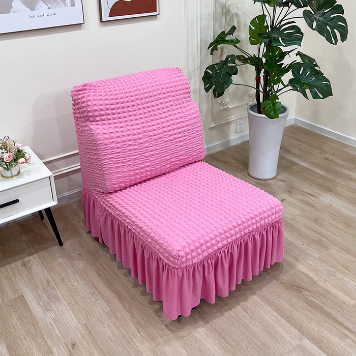 91家纺网 家纺一手货源 找家纺 丝绮鹿 2023新款爆米花裙边小单卡座 玫红