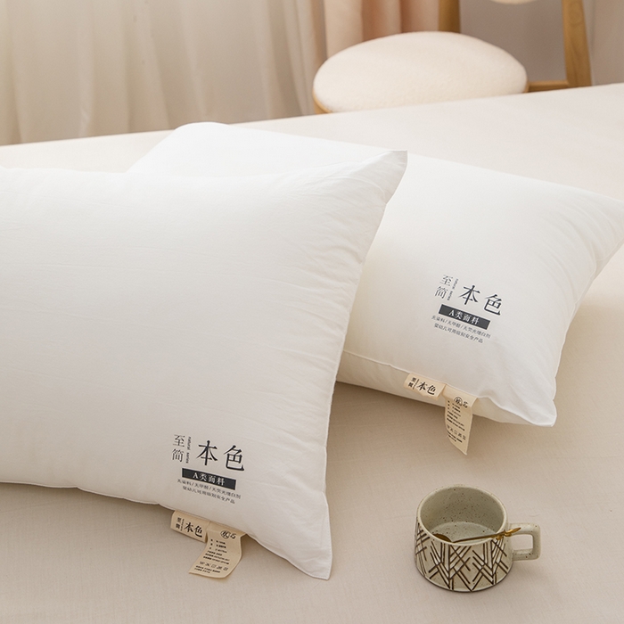 91家纺网 家纺一手货源 找家纺 织布人 2023新款枕芯A类60支全棉抗菌至简本色舒睡枕护颈羽丝绒荞麦枕头 40*60cm至简本色-儿童学生枕