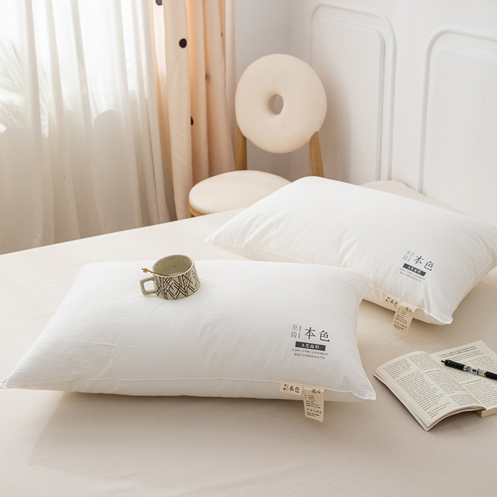 91家纺网 家纺一手货源 找家纺 织布人 2023新款枕芯A类60支全棉抗菌至简本色舒睡枕护颈羽丝绒荞麦枕头 40*60cm至简本色-儿童学生枕