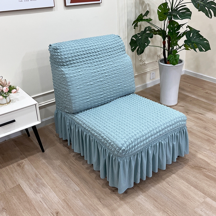 91家纺网 家纺一手货源 找家纺 丝绮鹿 2023新款爆米花裙边小单卡座 雾霾蓝