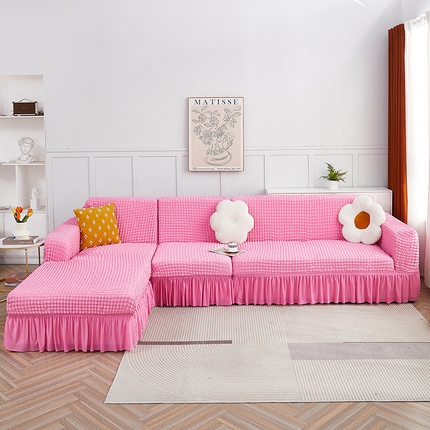 91家纺网 家纺一手货源 找家纺 （总）丝绮鹿 2023新款爆米花裙边贵妃沙发套