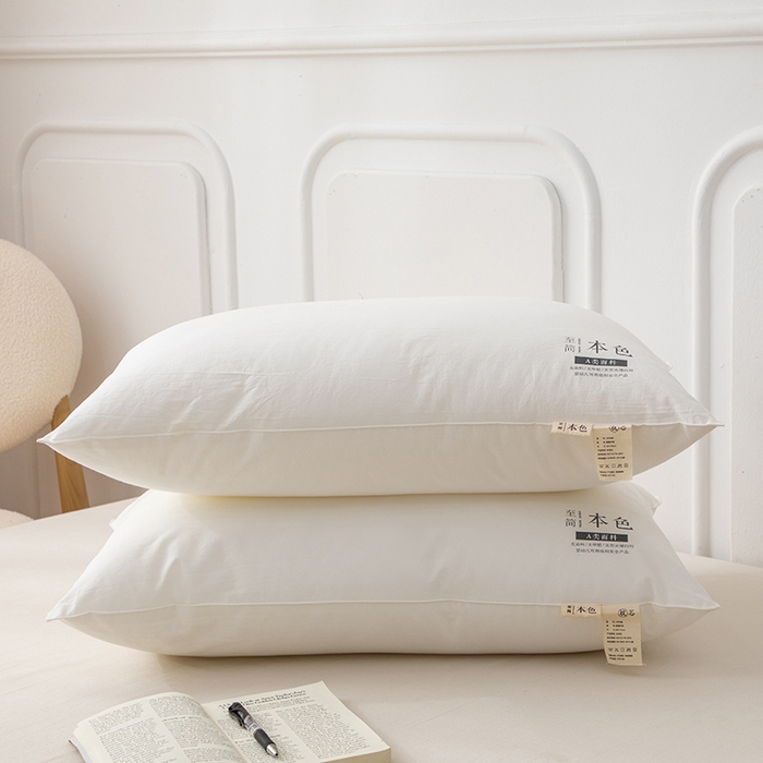 91家纺网 家纺一手货源 找家纺 织布人 2023新款枕芯A类60支全棉抗菌至简本色舒睡枕护颈羽丝绒荞麦枕头 40*60cm至简本色-儿童学生枕