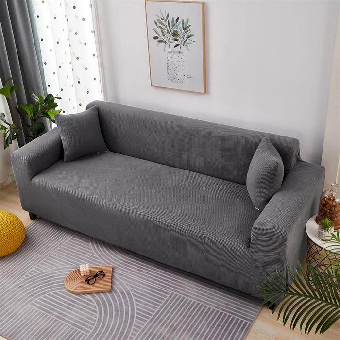 91家纺网 家纺一手货源 找家纺 丝绮鹿 2023新款玉米粒全包沙发套 灰色