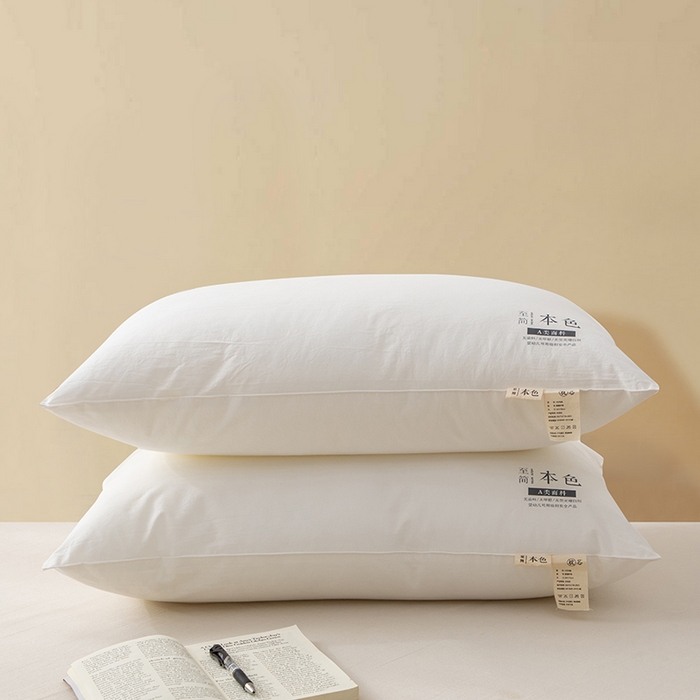 91家纺网 家纺一手货源 找家纺 织布人 2023新款枕芯A类60支全棉抗菌至简本色舒睡枕护颈羽丝绒荞麦枕头 40*60cm至简本色-儿童学生枕