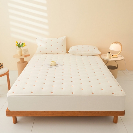 91家纺网 家纺一手货源 找家纺 （总）纤雅床笠 2024新款纯棉水洗棉刺绣夹棉大豆床笠--梵宝