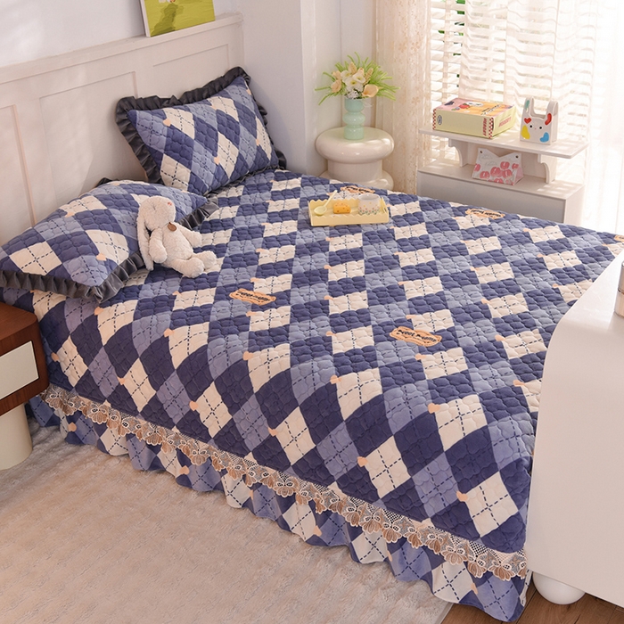 91家纺网 家纺一手货源 找家纺 美达家纺 2025新款牛奶绒榻榻米垫防滑炕垫 英伦时光