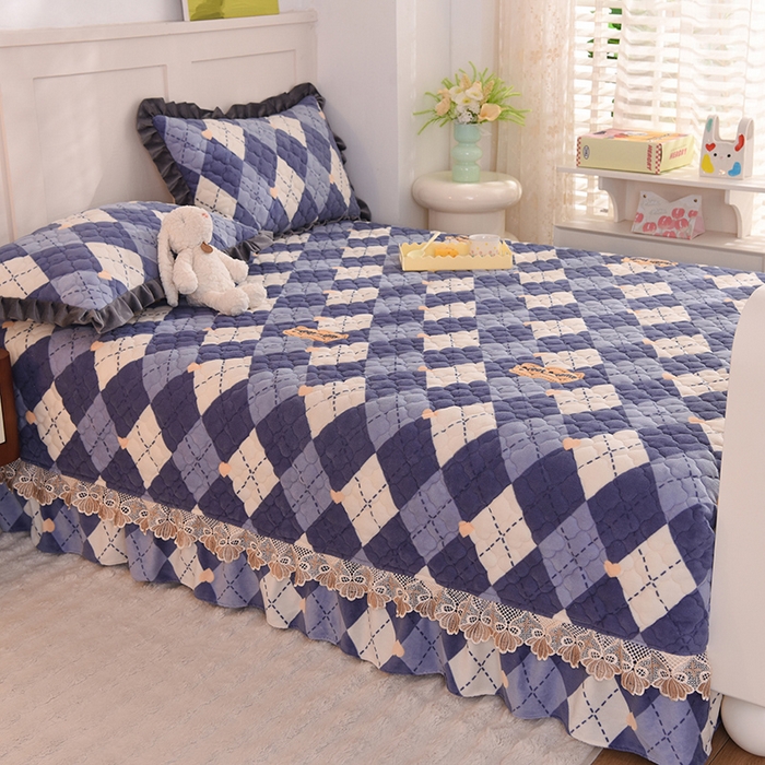 91家纺网 家纺一手货源 找家纺 美达家纺 2025新款牛奶绒榻榻米垫防滑炕垫 英伦时光