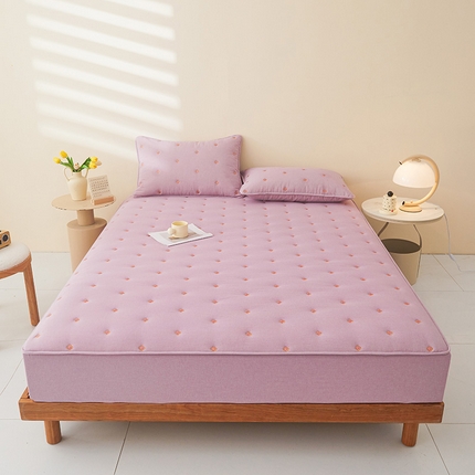 91家纺网 家纺一手货源 找家纺 （总）纤雅床笠 2024新款纯棉水洗棉刺绣夹棉大豆床笠--梵宝