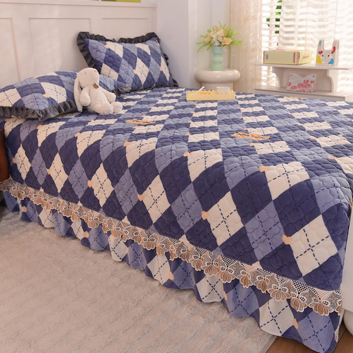 91家纺网 家纺一手货源 找家纺 美达家纺 2025新款牛奶绒榻榻米垫防滑炕垫 英伦时光