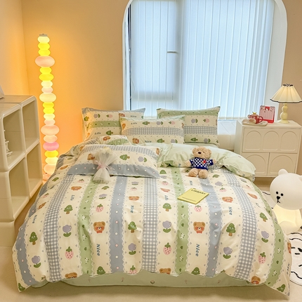 91家纺网 家纺一手货源 找家纺 （总）沐辰 2023新款全棉13372萌趣印花系列四件套