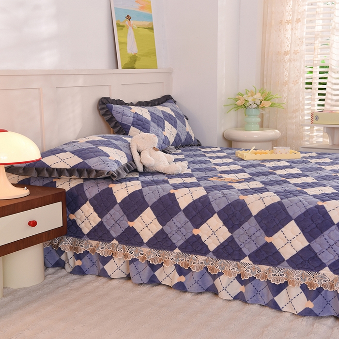 91家纺网 家纺一手货源 找家纺 美达家纺 2025新款牛奶绒榻榻米垫防滑炕垫 英伦时光