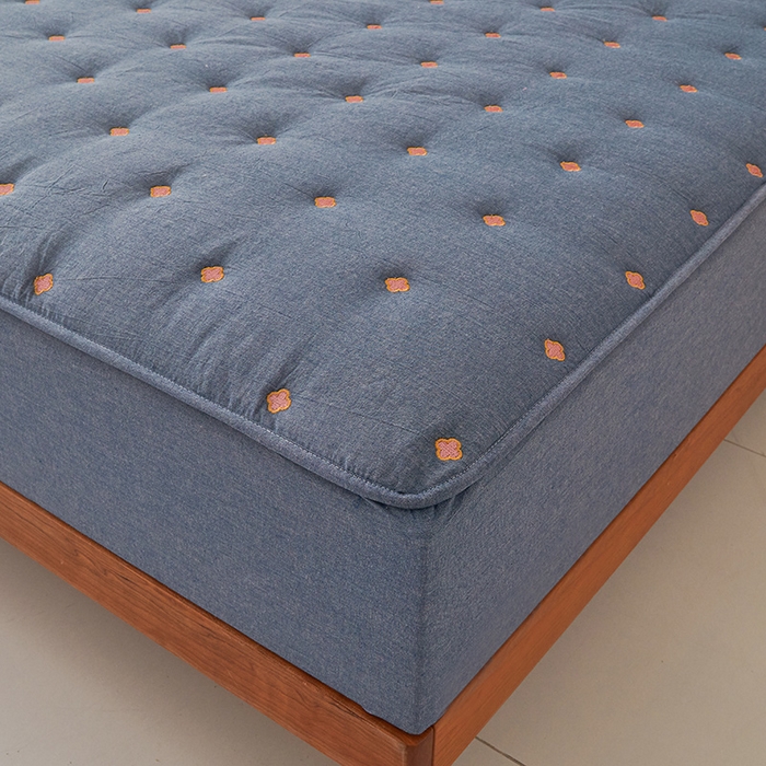 91家纺网 家纺一手货源 找家纺 （总）纤雅床笠 2024新款纯棉水洗棉刺绣夹棉大豆床笠--梵宝