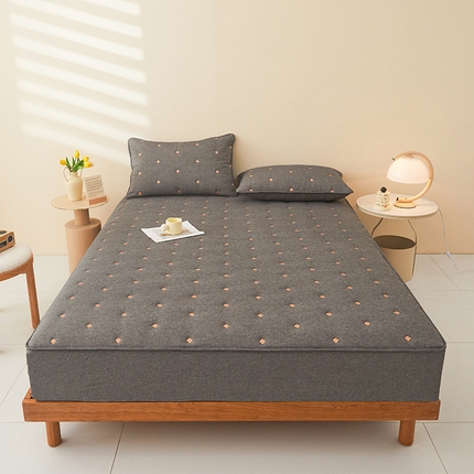 91家纺网 家纺一手货源 找家纺 （总）纤雅床笠 2024新款纯棉水洗棉刺绣夹棉大豆床笠--梵宝