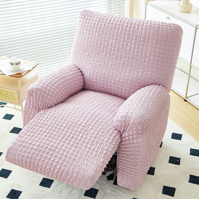 91家纺网 家纺一手货源 找家纺 丝绮鹿 2023新款爆米花系列芝华士沙发套 粉色