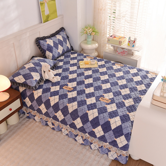 91家纺网 家纺一手货源 找家纺 美达家纺 2025新款牛奶绒榻榻米垫防滑炕垫 英伦时光