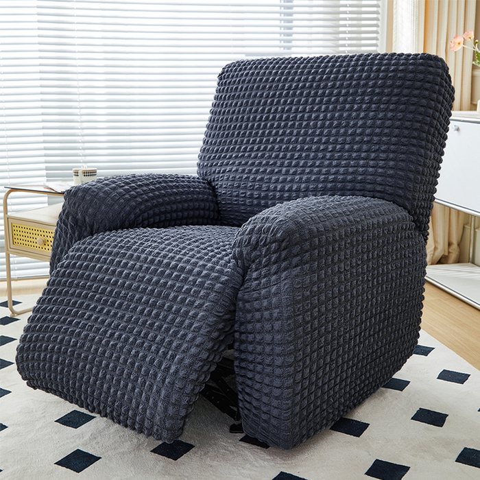 91家纺网 家纺一手货源 找家纺 丝绮鹿 2023新款爆米花系列芝华士沙发套 碳灰