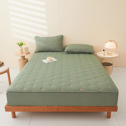 91家纺网 家纺一手货源 找家纺 （总）纤雅床笠 2024新款纯棉水洗棉刺绣夹棉大豆床笠--梵宝