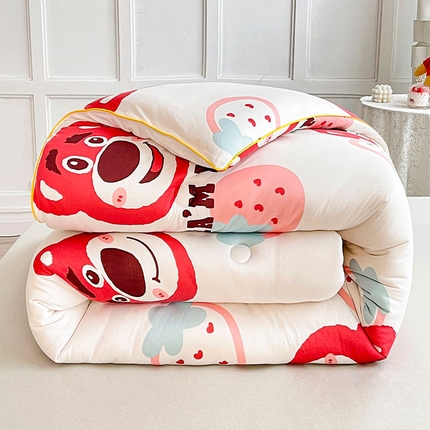 91家纺网 家纺一手货源 找家纺 爱上家居 2023新款迪士尼亲肤磨毛冬被被芯 莓有烦恼-粉色