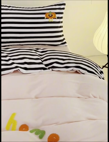 91家纺网 家纺一手货源 找家纺 （总）洋铭区（原狠狠爱） 2023新款绣花卡通牛奶绒四件套