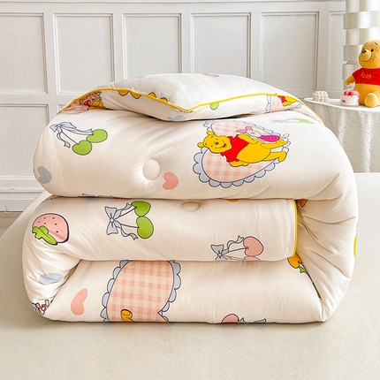 91家纺网 家纺一手货源 找家纺 爱上家居 2023新款迪士尼亲肤磨毛冬被被芯 甜蜜伙伴-白色