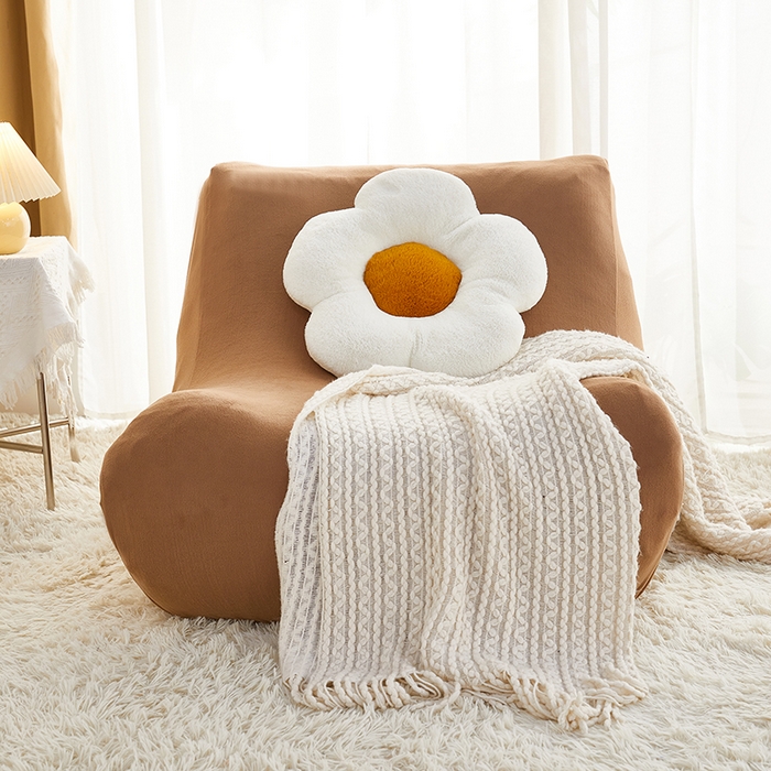 91家纺网 家纺一手货源 找家纺 丝绮鹿 2023新款懒人毛毛虫沙发套套毛绒款 驼色