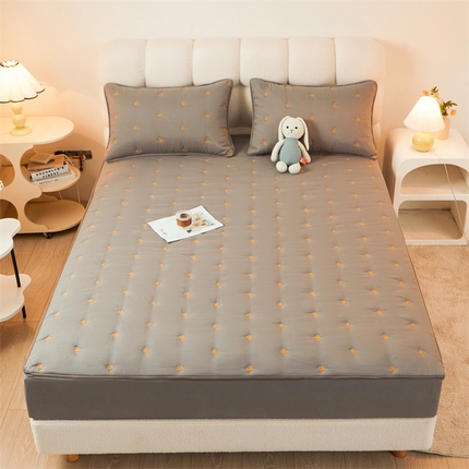 91家纺网 家纺一手货源 找家纺 （总）纤雅床笠 2024新款生姜艾草蝴蝶刺绣全包床笠