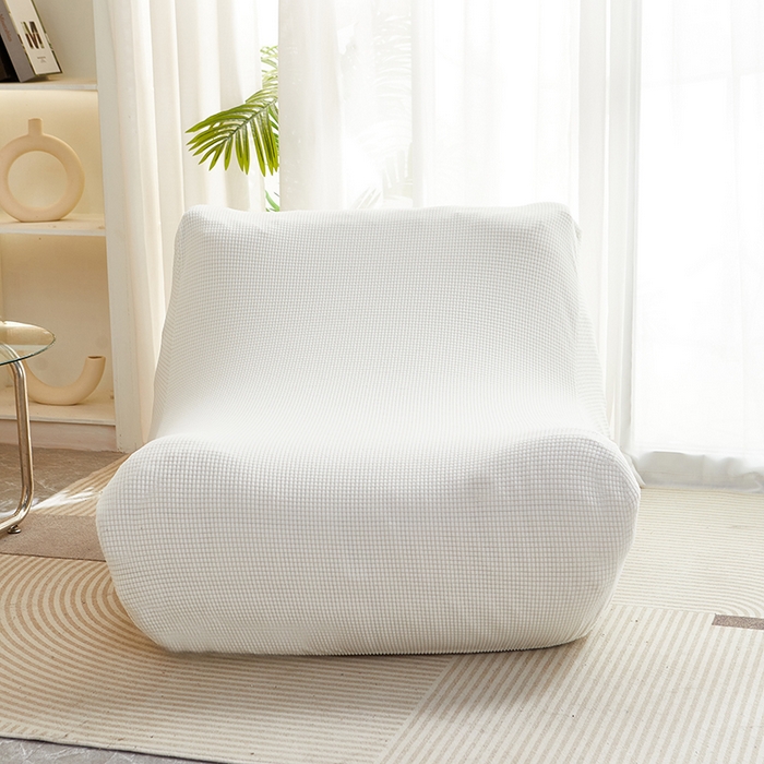 91家纺网 家纺一手货源 找家纺 丝绮鹿 2023新款爆米花懒人毛毛虫沙发套 玉米粒 白色