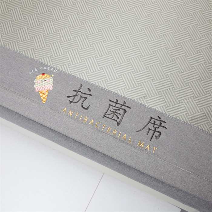 91家纺网 家纺一手货源 找家纺 鑫姿席业 2025新款抗菌冰激凌凉感丝冰丝席系列 冰激凌-浅灰