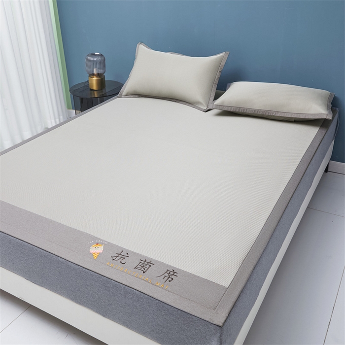 91家纺网 家纺一手货源 找家纺 鑫姿席业 2025新款抗菌冰激凌凉感丝冰丝席系列 冰激凌-烟灰