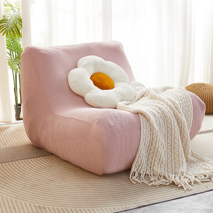 91家纺网 家纺一手货源 找家纺 丝绮鹿 2023新款爆米花懒人毛毛虫沙发套 玉米粒 暗粉