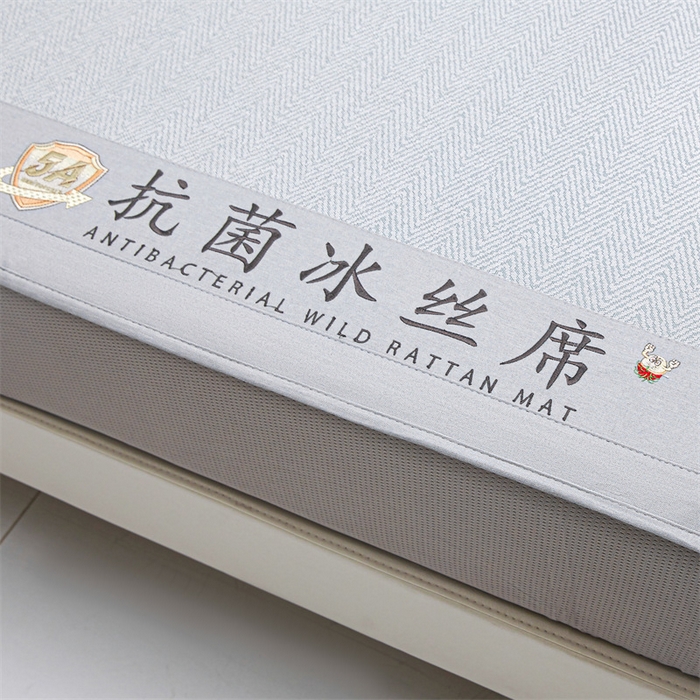 91家纺网 家纺一手货源 找家纺 鑫姿席业 2025新款5A抗菌冰丝凉席系列 云母灰（床笠款）