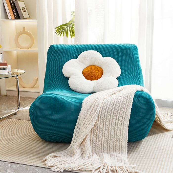 91家纺网 家纺一手货源 找家纺 丝绮鹿 2023新款爆米花懒人毛毛虫沙发套 玉米粒 翡绿