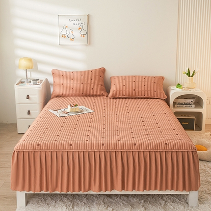 91家纺网 家纺一手货源 找家纺 （总）纤雅床笠 2024新款水洗棉床裙式新疆棉花床笠