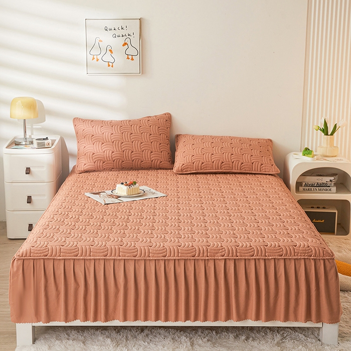 91家纺网 家纺一手货源 找家纺 （总）纤雅床笠 2024新款水洗棉床裙式新疆棉花床笠