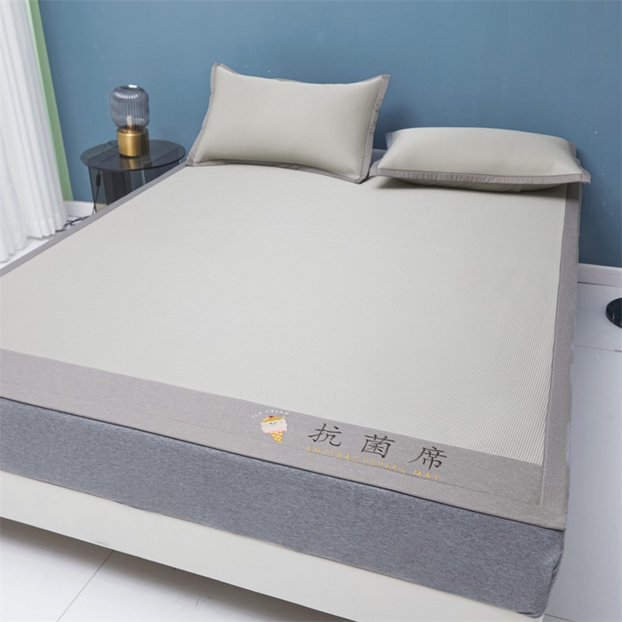 91家纺网 家纺一手货源 找家纺 鑫姿席业 2025新款抗菌冰激凌凉感丝冰丝席系列 冰激凌-烟灰